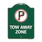 Signmission Tow Away Zone No Parking Symbol, Green & White Aluminum Architectural Sign, 18" x 24", GW-1824-22804 A-DES-GW-1824-22804 - alternate 1